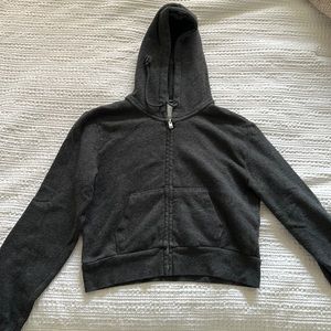 grey brandy melville cropped zip up